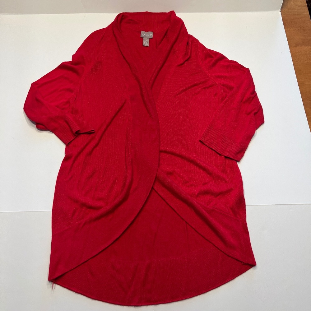 Chico's Open Front Cardigan Sweater Women's Size  3 (XL) Red